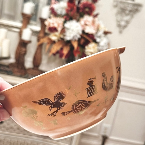 Vintage Pyrex “Early America” Set of 4 Cinderella Nesting Bowls 444 443 442 441 - Picture 7 of 12